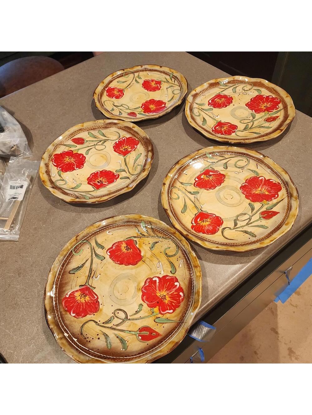 EUC set of 5 Dinner Plate 11" Fields of Provence by Ambiance no chips
